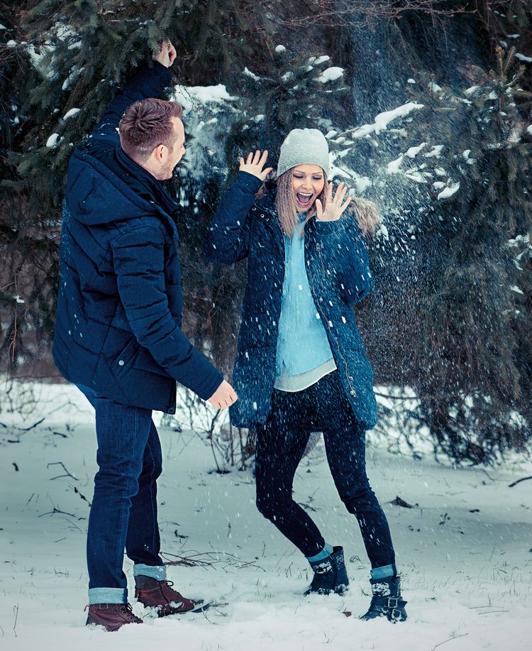 Spaßfoto im Schnee