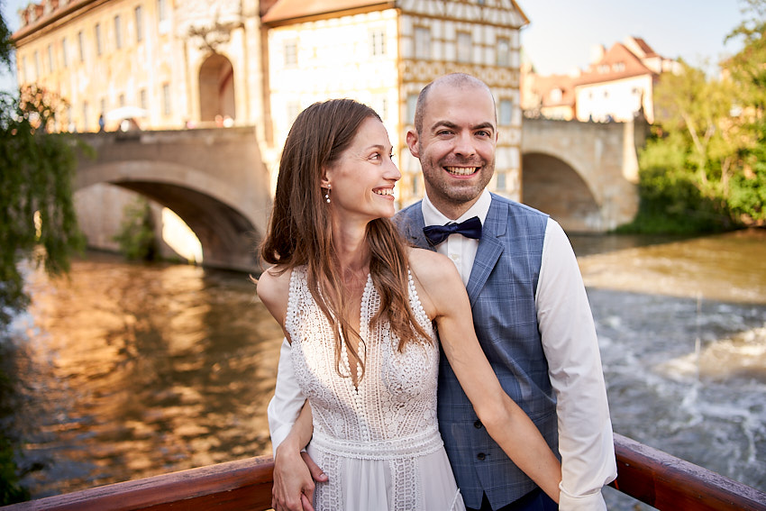 Foto auf der alten Brücke in Bamberg