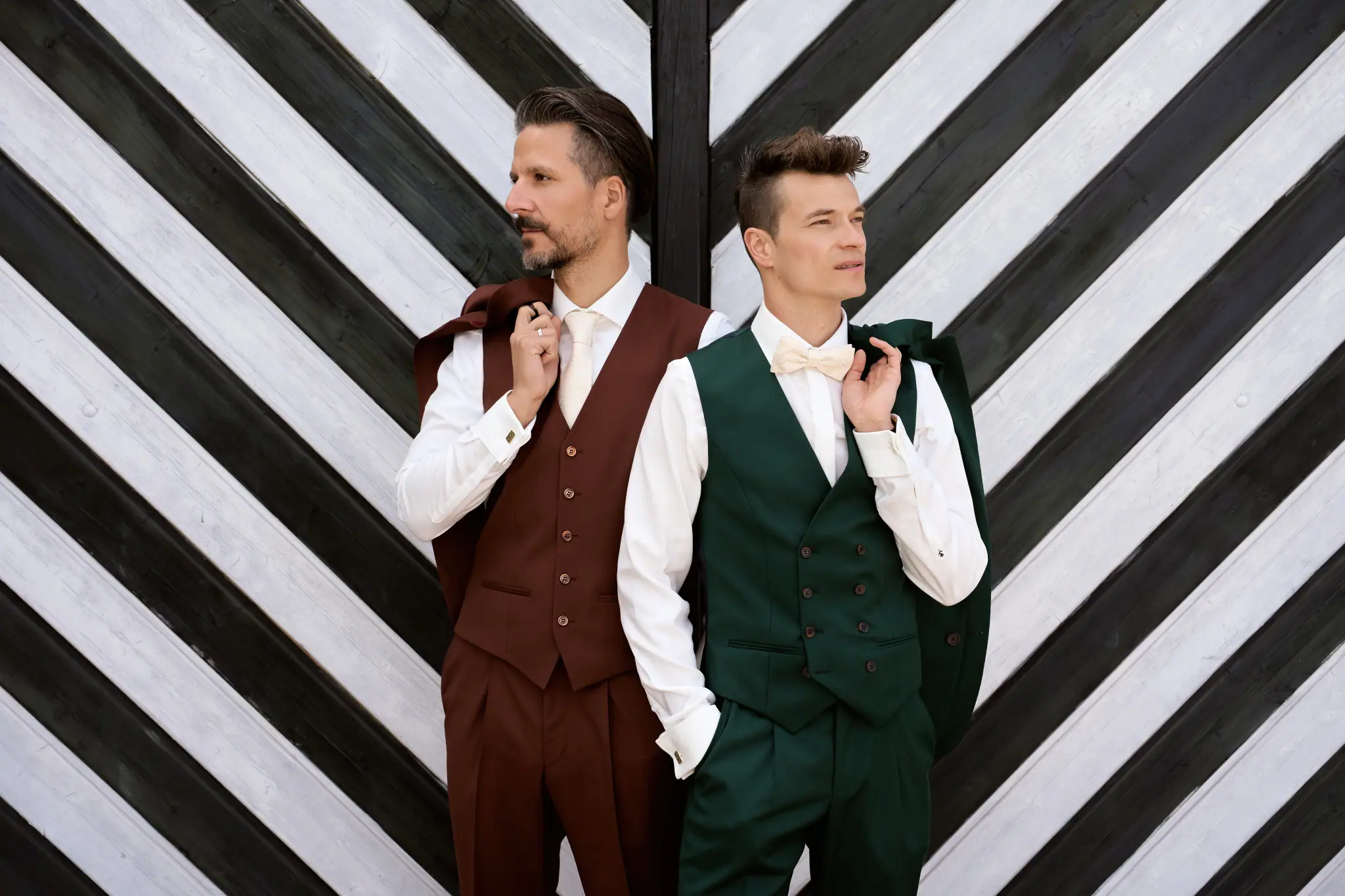 Editorial Hochzeitsfoto bei einer schwulen Hochzeit.